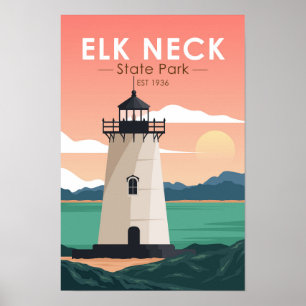 Poster Parque Estadual Elk Neck Maryland Vintage
