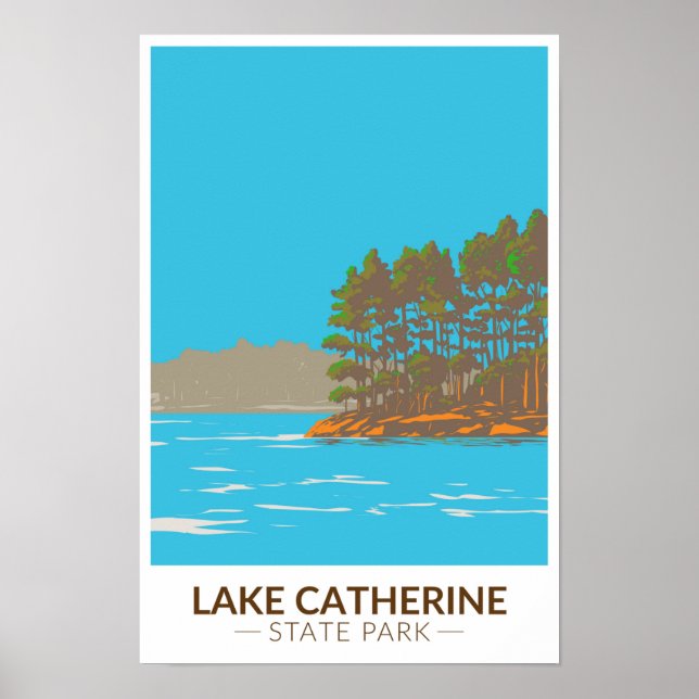 Poster Parque Estadual Lake Catherine Arkansas Vintage  (Frente)