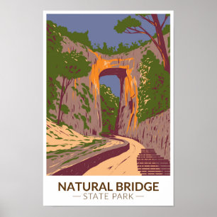 Poster Parque Estadual Natural Bridge Virgínia Antigo