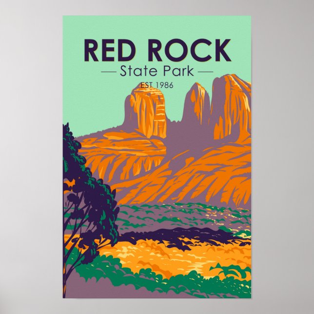 Poster Parque Estadual Red Rock Arizona Vintage  (Frente)