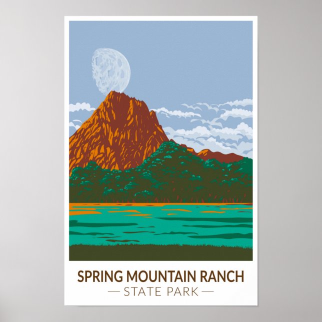 Poster Parque Estadual Spring Mountain Ranch Nevada Vinta (Frente)