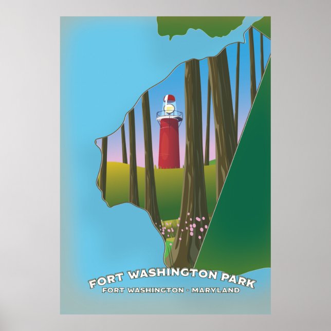 Poster Parque Fort Washington Maryland mapa (Frente)