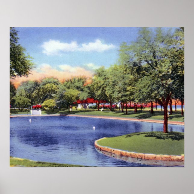 Poster Parque Frontal do Lago Evanston Illinois (Frente)