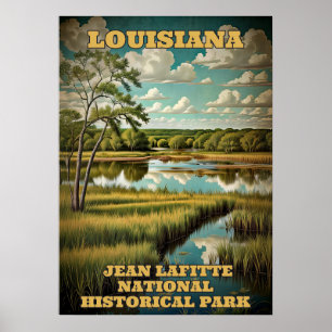 Poster Parque histórico nacional 3 da Louisiana Jean Lafi