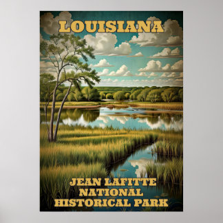 Poster Parque histórico nacional 3 da Louisiana Jean Lafi