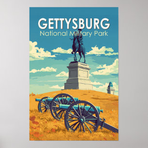 Poster Parque Militar Nacional de Gettysburg Viagem Arte