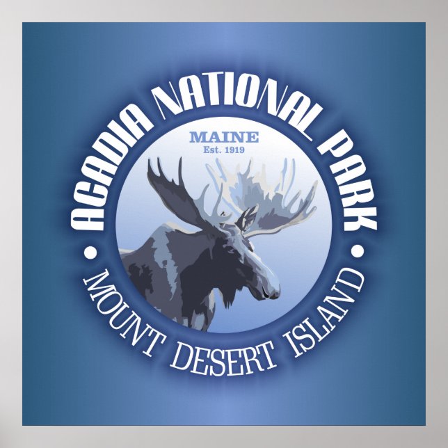 Pôster Parque Nacional Acadia (alce) (Frente)