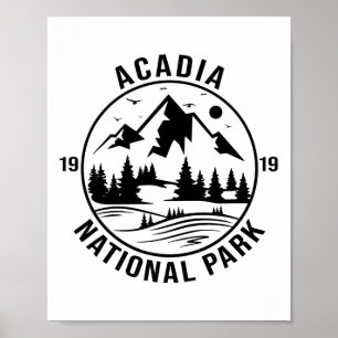 Poster Parque Nacional Acadia Maine Montanhas Natureza Ca