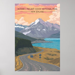 Poster Parque Nacional Aoraki Monte Cook Nova Zelândia Vi