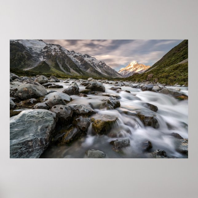 Poster Parque Nacional Aoraki Mt. Cook | Nova Zelândia (Frente)