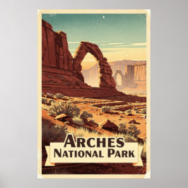 Poster Parque Nacional Arches Retro