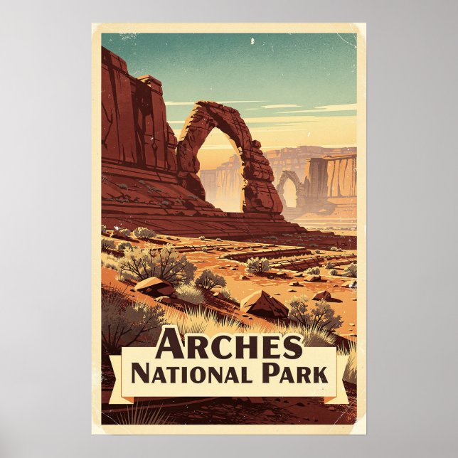 Poster Parque Nacional Arches Retro (Frente)