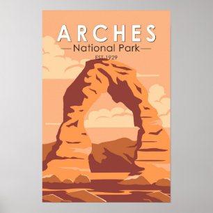 Poster Parque Nacional Arches Utah Arco Delicado Arte Ret