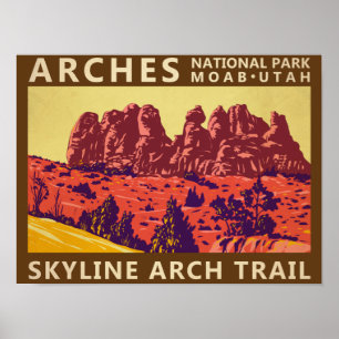 Poster Parque Nacional Arches Utah Skyline Arch Trail Ret