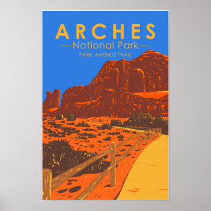 Poster Parque Nacional Arches Utah Trilha Park Avenue 