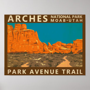 Poster Parque Nacional Arches Utah Trilha Park Avenue 2