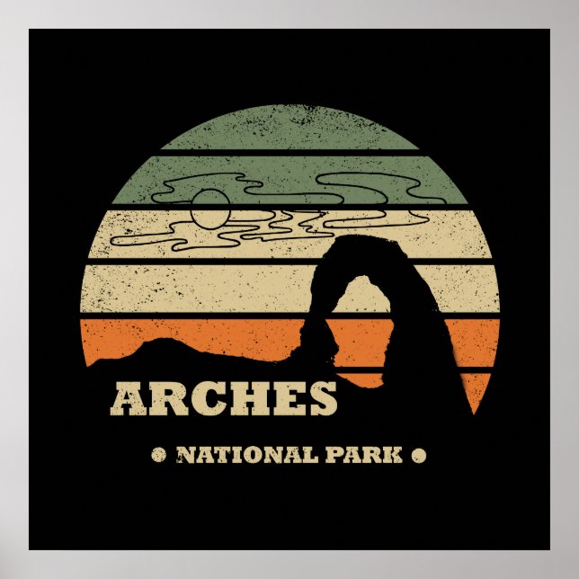 Poster Parque Nacional Arches Vintage - Moab - Utah  (Frente)