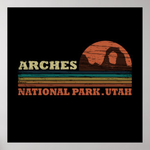 Poster Parque Nacional Arches Vintage Moab Utah