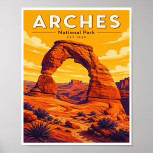 Poster Parque Nacional Arches Vintage Viagem