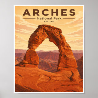Poster Parque Nacional Arches Vintage Viagem