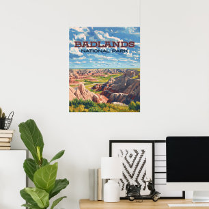 Poster Parque Nacional Badlands Dakota do Sul Paisagem