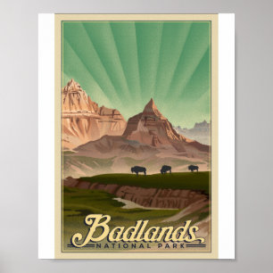 Poster Parque Nacional Badlands Litho Trabalho de arte Po