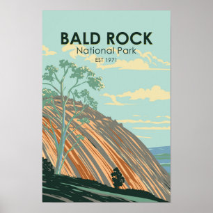 Poster Parque Nacional Bald Rock Austrália Vintage