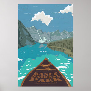 Poster Parque Nacional Banff Alberta Canadá Cartaz de Via