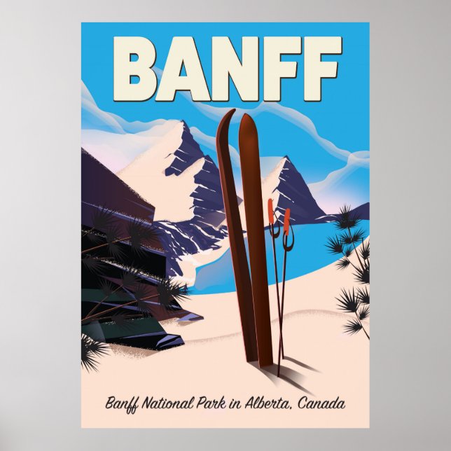 Poster Parque Nacional Banff em Alberta, Canadá. (Frente)