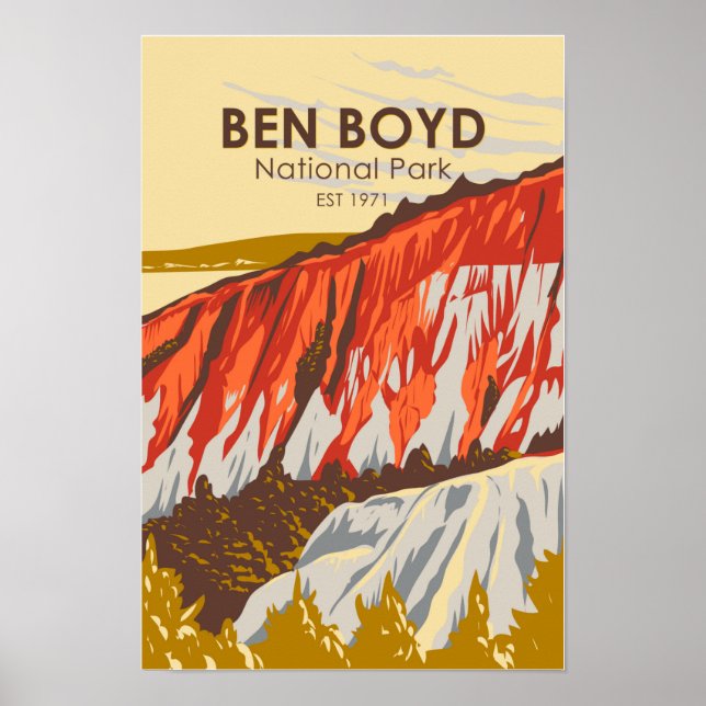 Poster Parque Nacional Ben Boyd Austrália Vintage  (Frente)