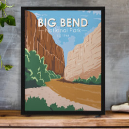 Poster Parque Nacional Big Bend Rio Grande Vintage