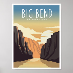 Poster Parque Nacional Big Bend Texas Ilustração de viage