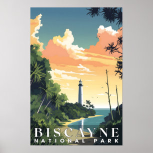 Poster Parque Nacional Biscayne Abstrato Nature Viagem Wa