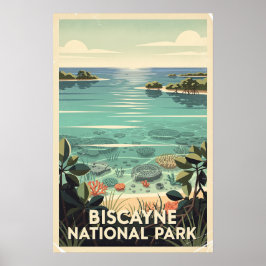 Poster Parque Nacional Biscayne Retro