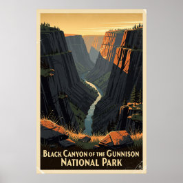 Poster Parque Nacional Black Canyon of the Gunnison Retro