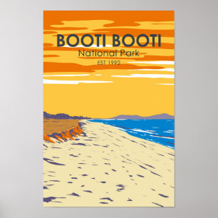 Poster Parque Nacional Booti Booti Austrália Vintage