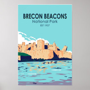 Poster Parque Nacional Brecon Beacons Castelo de Caerphil
