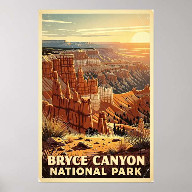 Poster Parque Nacional Bryce Canyon Retro (Frente)