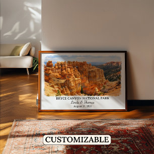 Poster Parque Nacional Bryce Canyon Utah Cartaz, Aquarela