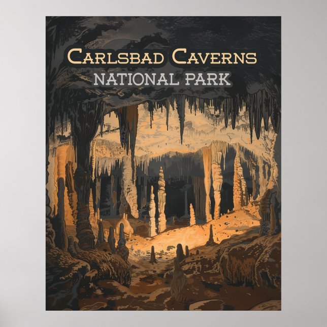 Poster Parque Nacional Carlsbad Caverns Novo México (Frente)