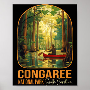 Poster Parque Nacional Congaree Carolina do Sul Caminhada