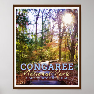 POSTER PARQUE NACIONAL CONGAREE - CAROLINA DO SUL DOS EUA