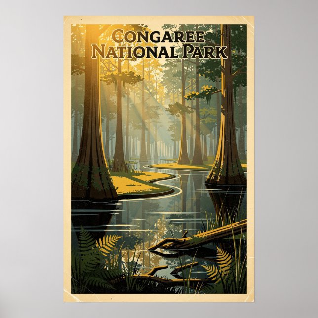 Poster Parque Nacional Congaree Retro (Frente)