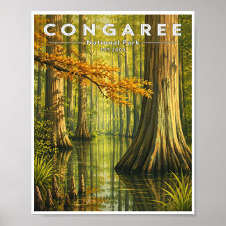 Poster Parque Nacional Congaree Vintage Viagem