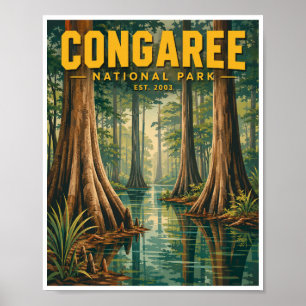 Poster Parque Nacional Congaree Vintage Viagem