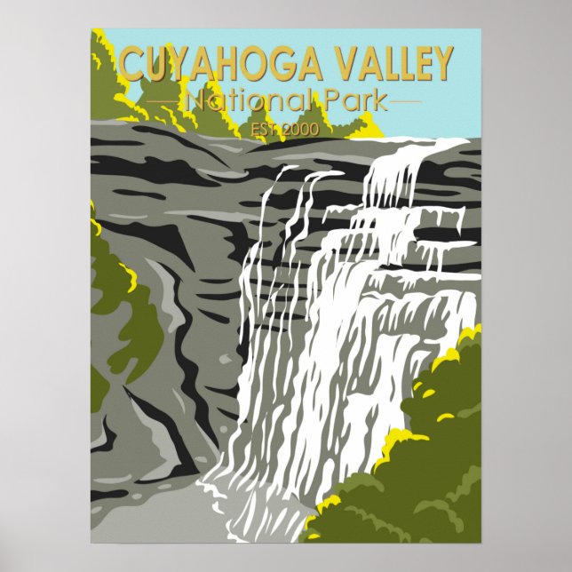 Poster Parque Nacional Cuyahoga Valley, Ohio Vintage (Frente)