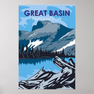 Poster Parque Nacional da Bacia excelente Nevada Vintage