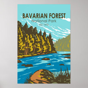 Poster Parque Nacional da Floresta Bavariana Alemanha Vin