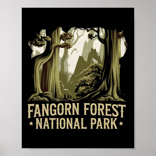 Poster Parque Nacional da Floresta de Fangorn Proibida Li (Frente)