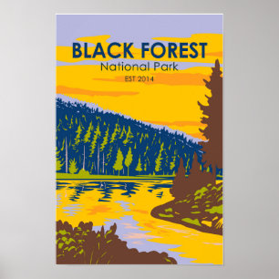 Poster Parque Nacional da Floresta Negra Alemanha Vintage